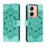 For vivo Y78 Sun Mandala Embossing Pattern Phone Leather Case(Green)