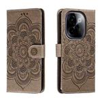 For vivo Y200 5G Sun Mandala Embossing Pattern Phone Leather Case(Grey)