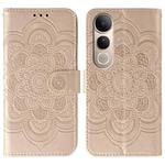 For vivo V50 Lite 5G Sun Mandala Embossing Pattern Phone Leather Case(Rose Gold)