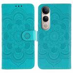 For vivo V50 Lite 5G Sun Mandala Embossing Pattern Phone Leather Case(Blue)