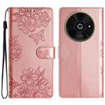 For Xiaomi Poco C61 Cherry Blossom Butterfly Skin Feel Embossed PU Phone Case(Rose Gold)