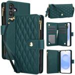 For Samsung Galaxy S25+ / S24+ 5G YM016 Rhombic Zipper Card Wallet Leather Phone Case with Lanyard(Green)