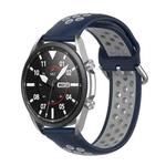 For Galaxy Watch 3 41mm Silicone Two-color Watch Band, Size: Free Size 20mm(Midnight Blue Gray)