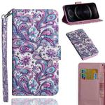 For iPhone 12 / 12 Pro 3D Painting Pattern Horizontal Flip TPU + PU Leather Case with Holder & Card Slots & Wallet(Swirl Pattern)