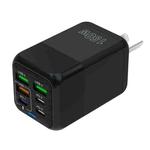 150W 3 x USB + 3 x USB-C / Type-C Multi-port Fast Charger, AU Plug(Black)