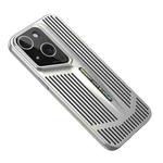 For iPhone 14 Blade Cooling PC Full Coverage Phone Case(Titanium Silver)