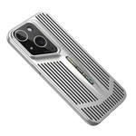 For iPhone 14 Plus Blade Cooling PC Full Coverage Phone Case(Titanium Silver)