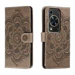 For Huawei Enjoy 70 Sun Mandala Embossing Pattern Phone Leather Case(Grey)