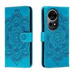 For Huawei Nova 12 Pro Sun Mandala Embossing Pattern Phone Leather Case(Blue)