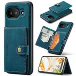 For Google Pixel 9a JEEHOOD J01 Retro Magnetic Detachable Wallet Phone Case(Blue)