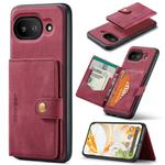 For Google Pixel 9a JEEHOOD J01 Retro Magnetic Detachable Wallet Phone Case(Red)