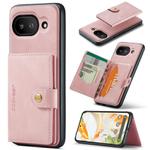 For Google Pixel 9a JEEHOOD J01 Retro Magnetic Detachable Wallet Phone Case(Pink)