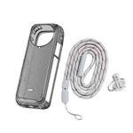 For Insta360 X4 Clear 1.5mm Soft TPU Protective Case With Neck Strap(Clear Black)