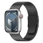 For Apple Watch SE 2023 44mm 26mm Oracle Safety Buckle Titanium Alloy Watch Band(Black)