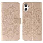 For Samsung Galaxy A05 Sun Mandala Embossing Pattern Phone Leather Case(Rose Gold)