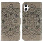 For Samsung Galaxy A06 4G / 5G / A07 5G Sun Mandala Embossing Pattern Phone Leather Case(Grey)