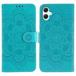 For Samsung Galaxy A06 4G / 5G / A07 5G Sun Mandala Embossing Pattern Phone Leather Case(Blue)
