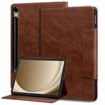 For Samsung Galaxy Tab S9 FE / S9 / S8 / S7 Cat Buckle Leather Smart Tablet Case(Brown)