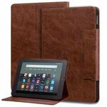 For Amazon Kindle Fire HD 10 2023 / 2021 Cat Buckle Leather Smart Tablet Case(Brown)