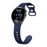22mm Concave Leopard Print Butterfly 8-shaped Buckle Silicone Watch Band(Midnight Blue)