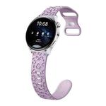 22mm Concave Leopard Print Butterfly 8-shaped Buckle Silicone Watch Band(Lavender Purple)