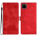 For Huawei Y5p / Honor 9S Cherry Blossom Butterfly Skin Feel Embossed PU Phone Case(Red)