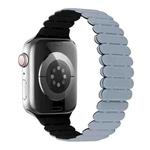 For Apple Watch SE 2023 44mm Bamboo Magnetic Silicone Watch Band(Grey Black)