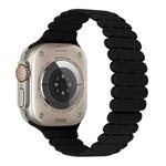 For Apple Watch Ultra 2 49mm Bamboo Magnetic Silicone Watch Band(Black)