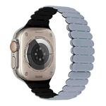 For Apple Watch Ultra 2 49mm Bamboo Magnetic Silicone Watch Band(Grey Black)