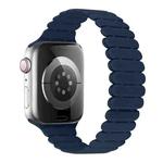 For Apple Watch Series 9 45mm Bamboo Magnetic Silicone Watch Band(Midnight Blue)