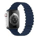 For Apple Watch Series 9 41mm Bamboo Magnetic Silicone Watch Band(Midnight Blue)