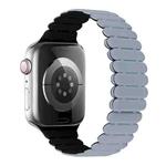 For Apple Watch Series 9 41mm Bamboo Magnetic Silicone Watch Band(Grey Black)