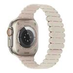 For Apple Watch Ultra 49mm Bamboo Magnetic Silicone Watch Band(Starlight)