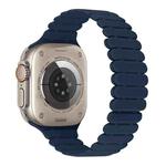 For Apple Watch Ultra 49mm Bamboo Magnetic Silicone Watch Band(Midnight Blue)