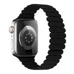For Apple Watch Series 8 41mm Bamboo Magnetic Silicone Watch Band(Black)
