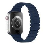 For Apple Watch Series 6 40mm Bamboo Magnetic Silicone Watch Band(Midnight Blue)