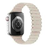 For Apple Watch Series 4 44mm Bamboo Magnetic Silicone Watch Band(Starlight)