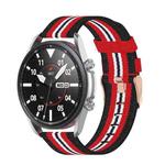 For Galaxy Watch 3 45mm Woven Nylon Watch Band, Size: Free Size 22mm(Black Red)