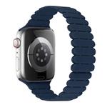 For Apple Watch Series 10 46mm Bamboo Magnetic Silicone Watch Band(Midnight Blue)