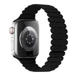 For Apple Watch Series 10 42mm Bamboo Magnetic Silicone Watch Band(Black)