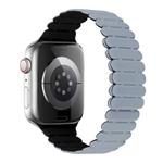 For Apple Watch Series 10 42mm Bamboo Magnetic Silicone Watch Band(Grey Black)