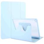 For iPad 9.7 2018 & 2017 / Air / Air2 GEBEI Acrylic TPU 3-folding Rotating Smart Tablet Leather Case withh Pen Slot(Sky Blue)