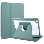 For iPad 10.2 2021 / 2020 / 2019 / Air 3 GEBEI Acrylic TPU 3-folding Rotating Smart Tablet Leather Case withh Pen Slot(Dark Green)