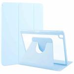 For iPad 10.2 2021 / 2020 / 2019 / Air 3 GEBEI Acrylic TPU 3-folding Rotating Smart Tablet Leather Case withh Pen Slot(Sky Blue)