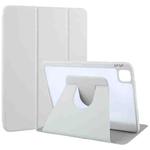 For iPad 10th Gen 10.9 2022 GEBEI Acrylic TPU 3-folding Rotating Smart Tablet Leather Case withh Pen Slot(Grey)