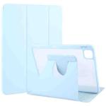 For iPad Pro 11 2022 / 2021 / 2020 GEBEI Acrylic TPU 3-folding Rotating Smart Tablet Leather Case withh Pen Slot(Sky Blue)