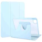 For iPad Air 11 2024 / Air 5 / Air 4 GEBEI Acrylic TPU 3-folding Rotating Smart Tablet Leather Case withh Pen Slot(Sky Blue)