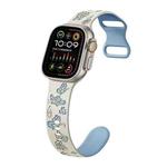 For Apple Watch Ultra 2 49mm Colorful Butterfly Pattern 8-shaped Buckle Silicone Watch Band(White Fog Blue)