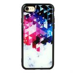 For iPhone 7 Plus / 8 Plus Marble Series Stars Powder Dropping Epoxy TPU Protective Case(Colorful Plaid)