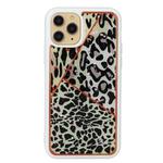 For iPhone 11 Pro Marble Series Stars Powder Dropping Epoxy TPU Protective Case(Leopard Plaid)